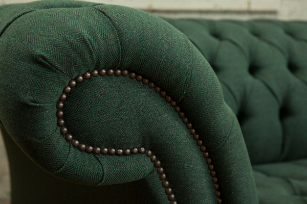 Classic Chesterfield design couch 3-seater sofa velvet big 225cm leather