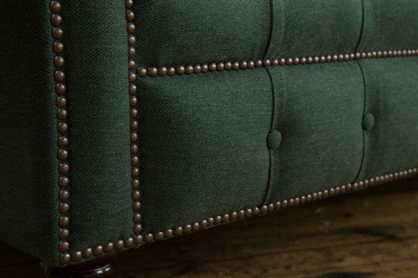 Classic Chesterfield design couch 3-seater sofa velvet big 225cm leather