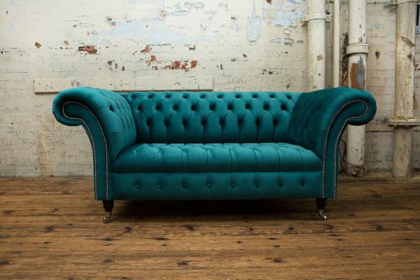 Chesterfield velvet sofa couch upholstery 2-seater cushion faux sofas couches new