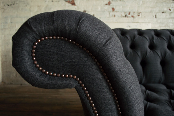 Textile sofa fabric couch Chesterfield big sofas XXL seat cushion 185cm couches