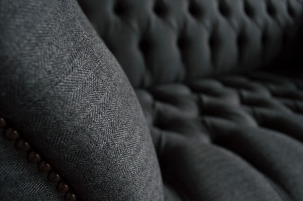 Textile sofa fabric couch Chesterfield big sofas XXL seat cushion 185cm couches