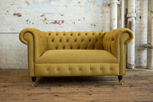 Sofa 2 Seater Design Sofas Upholstery Modern Seating Fabric Textile Two-Seater New