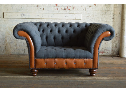 Armchair Couch Upholstery Sofa Textile Chesterfield Couches 1.5-Seater Single-Seater Gray