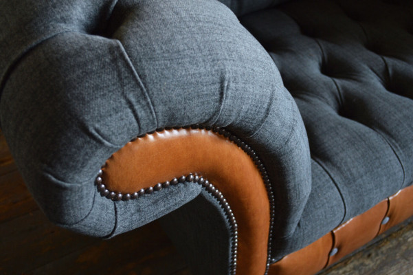 Armchair Couch Upholstery Sofa Textile Chesterfield Couches 1.5-Seater Single-Seater Gray