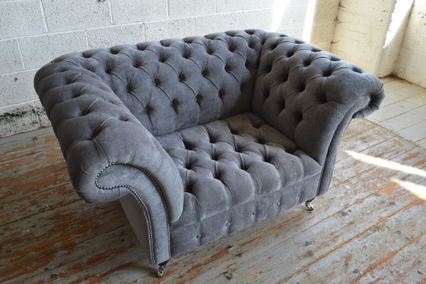 Armchair Couch Upholstery Sofa Chesterfield Couches 1.5-Seater Single-Seater Gray Textile