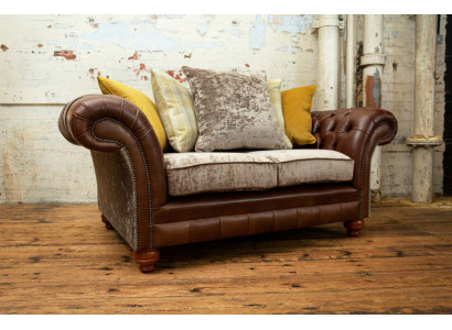 Chesterfield 2-seater sofa leather couch upholstery seat suite two-seater new