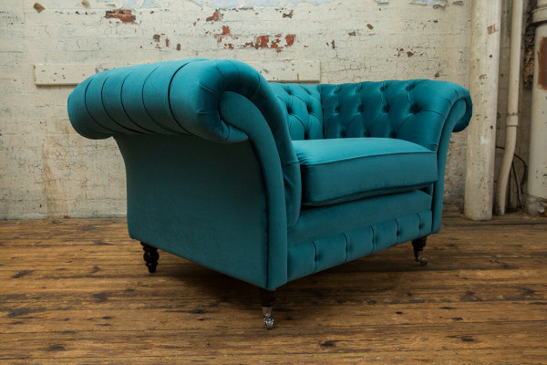 Chesterfield Sofa Suite Upholstery Set 1.5-Seater Sofas Classic Single Seater