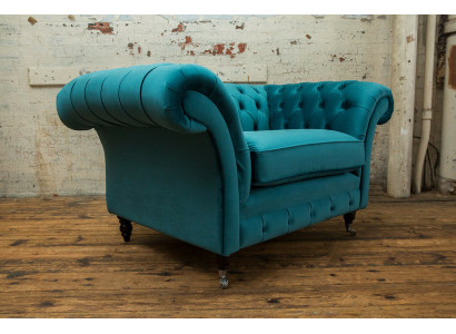 Chesterfield Sofa Suite Upholstery Set 1.5-Seater Sofas Classic Single Seater