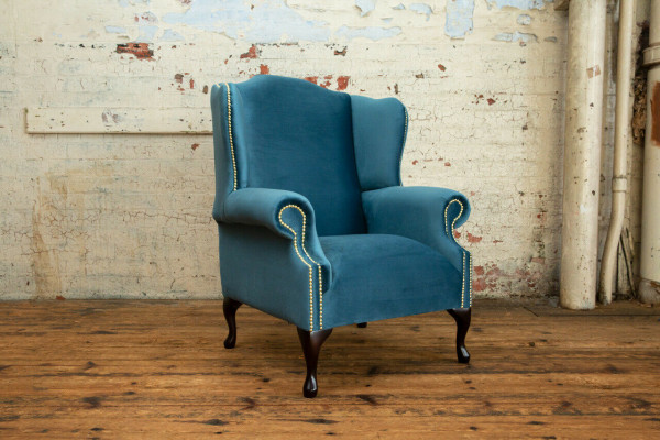 Wingback chair, Chesterfield sofa, couch upholstery, 1-seater armchair, sofas, textile, turquoise.