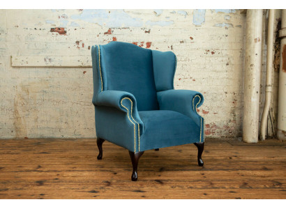 Wingback chair, Chesterfield sofa, couch upholstery, 1-seater armchair, sofas, textile, turquoise.