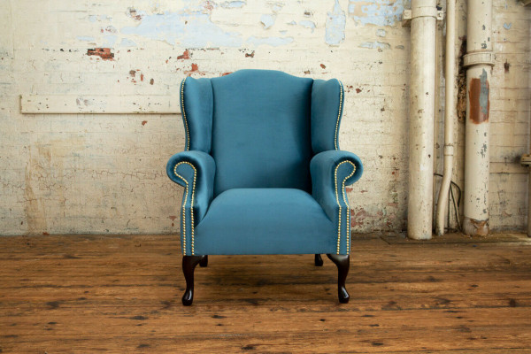 Wingback chair, Chesterfield sofa, couch upholstery, 1-seater armchair, sofas, textile, turquoise.