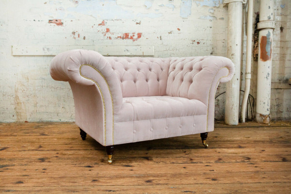Chesterfield armchair TV couch 1-seater sofa fabric couches new textile upholstery