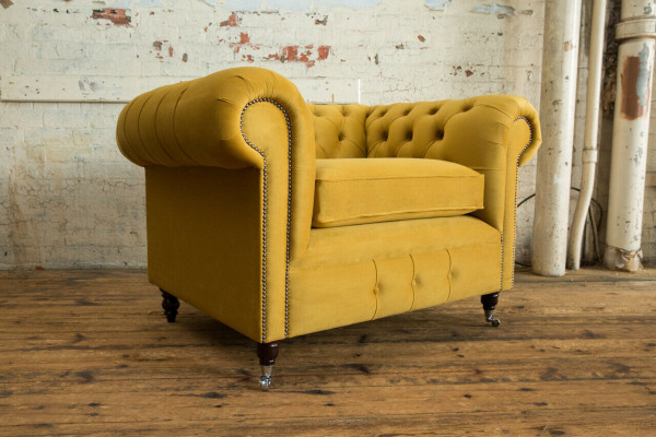 Luxury Lounge TV Club Upholstered Seat Armchair Design Couch Sofa Chesterfield