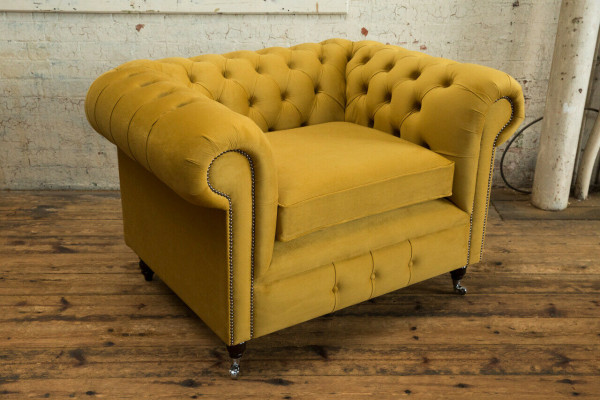 Luxury Lounge TV Club Upholstered Seat Armchair Design Couch Sofa Chesterfield