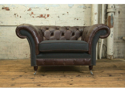 Chesterfield Sofa Couch Upholstery Set 1.5 Seaters Sofas Classic Single Seater