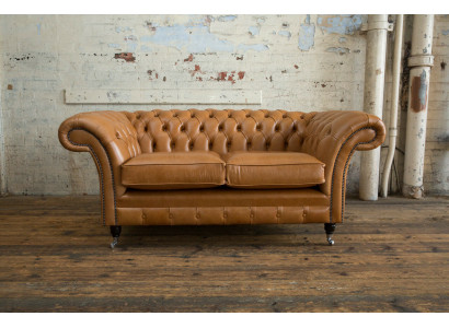 Chesterfield Design Luxury Upholstered Sofa Couch Seating Suite Leather Textile Brown
