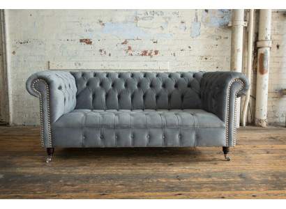 Chesterfield 3-seater designer sofa upholstery sofas couches fabric textile three-seater