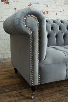 Chesterfield 3-seater designer sofa upholstery sofas couches fabric textile three-seater