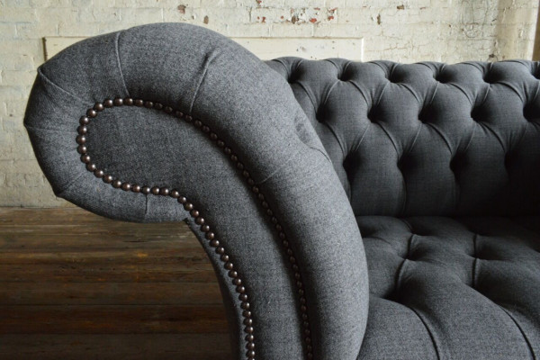 Chesterfield Design Fabric Couch Armchair 1.5 Seater Upholstery Sofas Lounge New Club