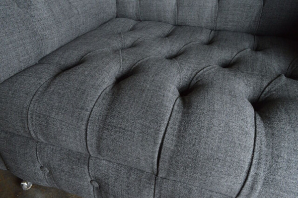 Chesterfield Design Fabric Couch Armchair 1.5 Seater Upholstery Sofas Lounge New Club