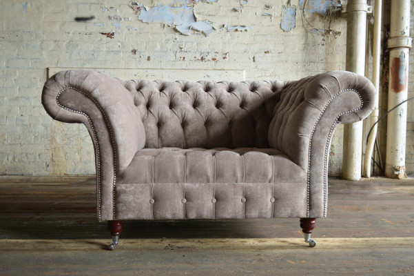 Chesterfield Armchair TV Couch 1-Seater Sofa Fabric Upholstery New Textile Couches