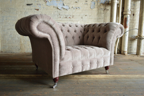 Chesterfield Armchair TV Couch 1-Seater Sofa Fabric Upholstery New Textile Couches