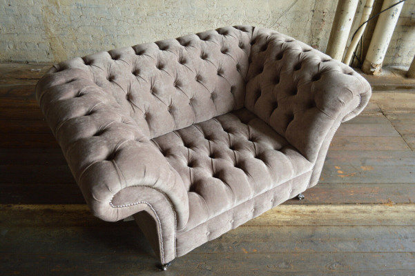 Chesterfield Armchair TV Couch 1-Seater Sofa Fabric Upholstery New Textile Couches