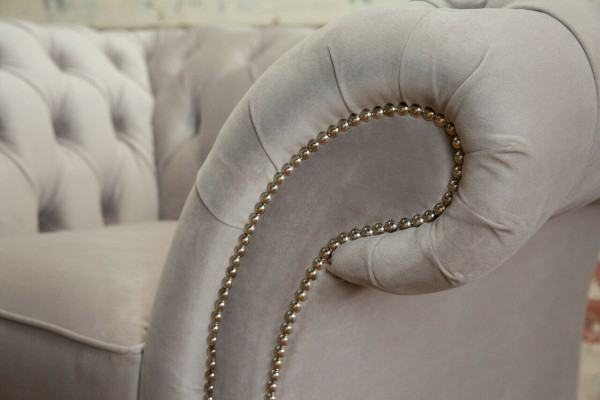Chesterfield Couch Sofa Upholstered 3-Seater Couches Seat Suite Sofas White New
