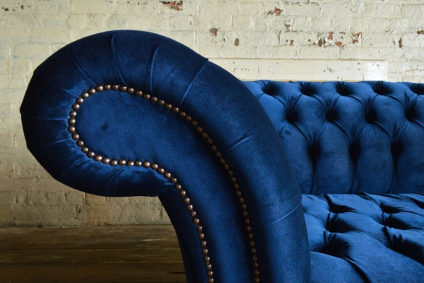 Armchair Couch Upholstery Sofa Textile Chesterfield Loveseats 1.5-Seater Single-Seater Blue