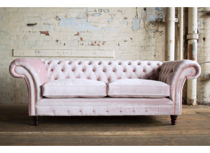 Chesterfield 3-Seater Design Sofa Couch Upholstered Sofas Couches Textile Three-seater