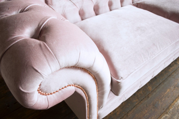 Chesterfield 3-Seater Design Sofa Couch Upholstered Sofas Couches Textile Three-seater