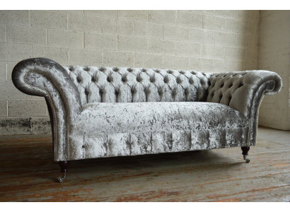 Chesterfield 2-seater couch, upholstered sofa, designer couches, seat, velvet, textile, new