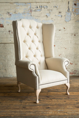 Chesterfield wingback armchair single-seater sofa couch upholstery velvet leather fabric relax new