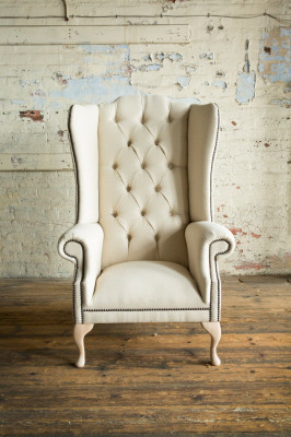 Chesterfield wingback armchair single-seater sofa couch upholstery velvet leather fabric relax new