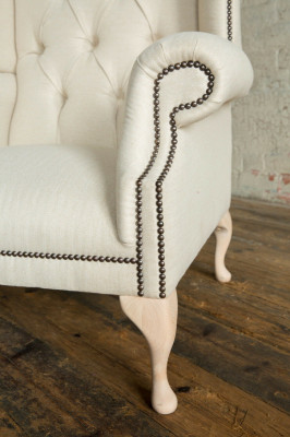 Chesterfield wingback armchair single-seater sofa couch upholstery velvet leather fabric relax new