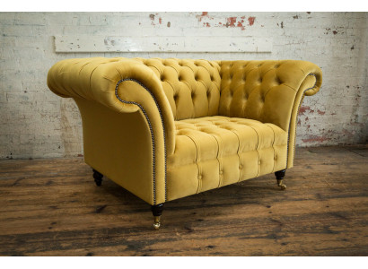 Chesterfield armchair seat textile fabric faux leather leather couch upholstery single seater