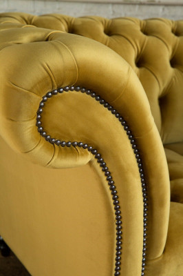Chesterfield armchair seat textile fabric faux leather leather couch upholstery single seater