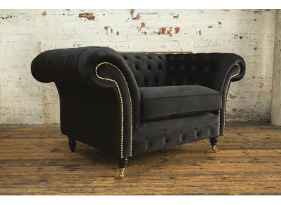 Chesterfield Design Fabric Couch Armchair 1.5 Seater Upholstered Sofas Lounge New Club
