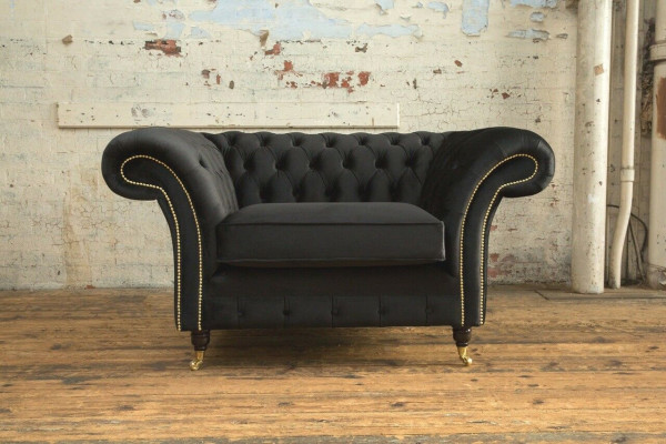 Chesterfield Design Fabric Couch Armchair 1.5 Seater Upholstered Sofas Lounge New Club