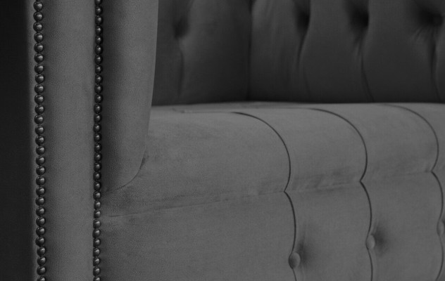 1 Seater Chesterfield Armchair Textile Upholstered Sofas Design Luxury Couch Fabric