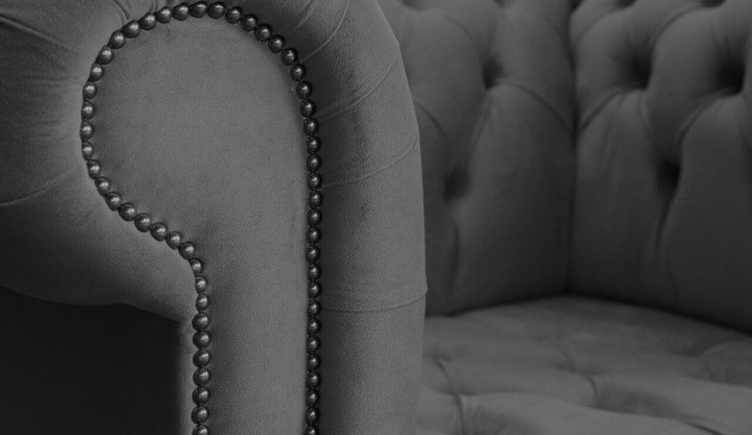 1 Seater Chesterfield Armchair Textile Upholstered Sofas Design Luxury Couch Fabric