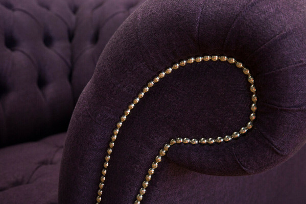 Chesterfield Velvet Upholstery Sofa Design Luxury Couch Sofa Purple New Single-Seater Armchair