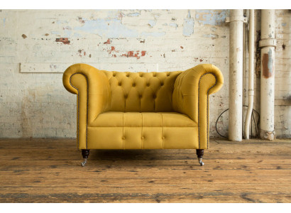 Chesterfield Design Sofa Armchair Couch Upholstery Luxury Textile Sofas 1 Seater #376