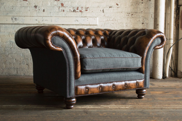 Chesterfield Design Fabric Couch Chair 1.5 Seater Upholstered Sofas Lounge New Club