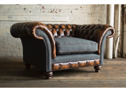 Chesterfield Design Fabric Couch Chair 1.5 Seater Upholstered Sofas Lounge New Club