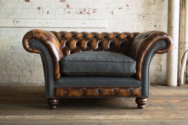 Chesterfield Design Fabric Couch Chair 1.5 Seater Upholstered Sofas Lounge New Club