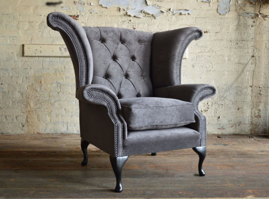 Chesterfield armchair TV couch 1-seater sofa textile fabric couches upholstery