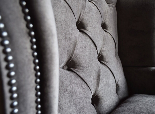 Chesterfield armchair TV couch 1-seater sofa textile fabric couches upholstery