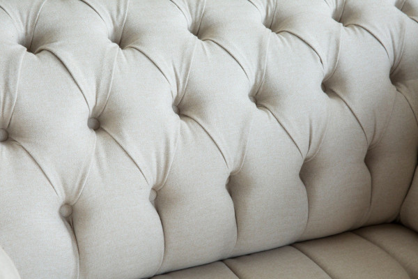 Armchair Couch Upholstery Sofa Fabric Chesterfield Couches 1.5 Seater Single-Seater White