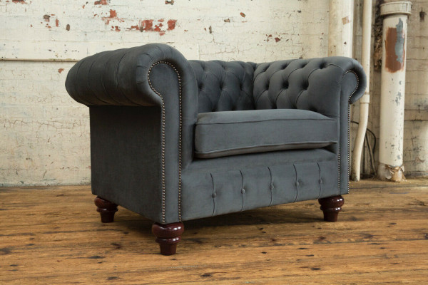 Chesterfield design armchair couch upholstery luxury textile armchairs 1-seater single-seater
